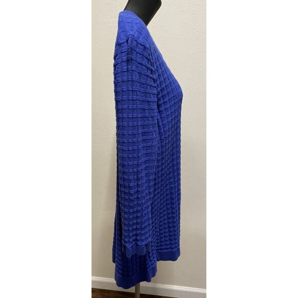 Lands End  Outfitters sweater Womens Size L 3/4 Sleeve Pullover Blue - Picture 5 of 8